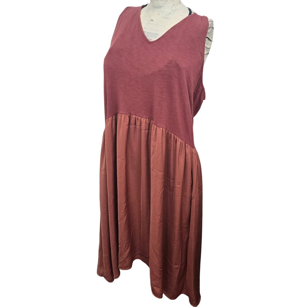 Dolan Left Coast Anthropologie XL Dress Color Block‎ V Neck Tunic Tiered Midi